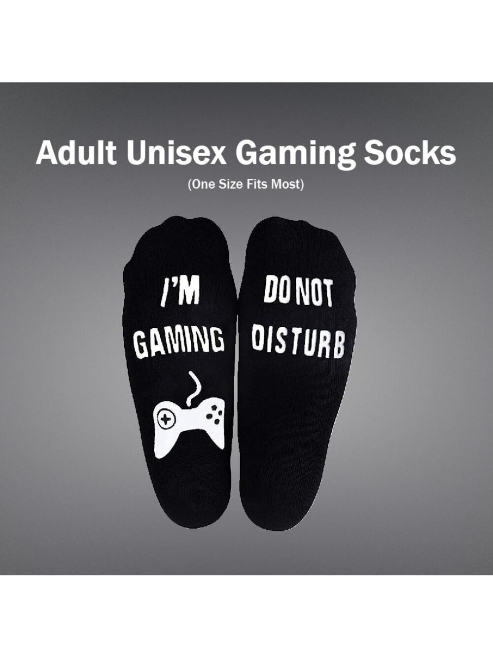 Unisex Soft Black I'm Gaming, Do Not Disturb Novelty Socks One Size Fits Most